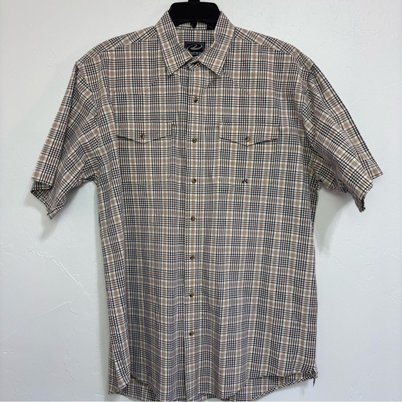 Roper Men's Snap Front XLT Short Sleeve Western Shirt Plaid Cotton FLAW - Picture 1 of 11